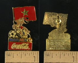 Vintage Fifa Usa World Cup Soccer 1994 Mascot &amp; COCA-COLA Morocco Pin - £3.88 GBP