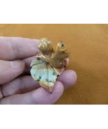 (Y-SNAI-3) tan Snail leaf carving stone gemstone SOAPSTONE PERU little s... - $12.42 CAD