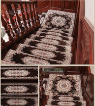 Elegant Floral Self-adhesive Stairs Carpet Non-Slip Rug Stair Treads 32&#39;&#39;X 9.5&#39;&#39; - £22.94 GBP+