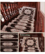 Elegant Floral Self-adhesive Stairs Carpet Non-Slip Rug Stair Treads 32&#39;... - £22.57 GBP+