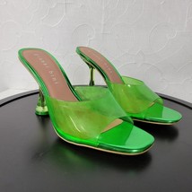 Gianni Bini Oziee Women Sandals Size 11 Green Clear Vinyl Sculptural Hee... - £62.21 GBP