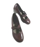 Merrell Maroon Block Heel Mary Jane Size 6.5 Leather Rubber Sole - $28.04