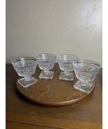 Vintage Set Of 4 Imperial Glass Cape Cod Clear Ice Cream Sherbet W/Wafer... - $25.64 CAD