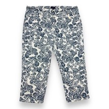 NYDJ Not Your Daughters White Blue Paisley Crop Pants High Rise Slimming... - £10.16 GBP