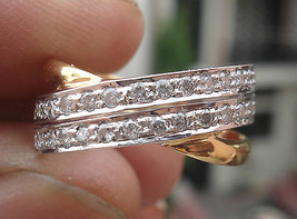 0.64ct Diamond 14k Yellow White Gold Women&#39;s Charming Bridal Ring - £795.13 GBP