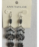 Ann Taylor Chandelier Hook Black Faux Onyx  Multi-strand Dangle  Earring... - £9.70 GBP