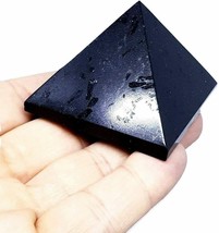 Black Tourmaline Large Pyramid Reiki EMF Protection Scalar Crystal Real Gemstone - £24.80 GBP