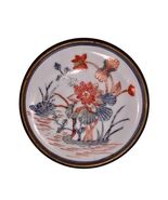 Rare Antique GOLD MING Trinket Dish Brass Porcelain Hand-Painted Bowl Ho... - $352.01 MXN