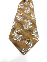 Albert Zerra Men&#39;s Hand Made 100% Silk Neck Tie Brown/Cream - £2.83 GBP