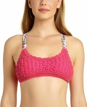 California Waves Juniors Crochet Bralette Bikini Size Large Pink Swim Top - NWT - £7.15 GBP