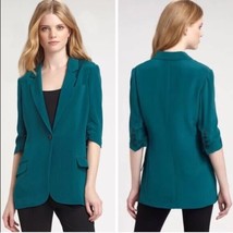 NWT New Womens Designer Elizabeth and James Blazer Jacket 0 Silk Green Jade Cute - £141.14 GBP