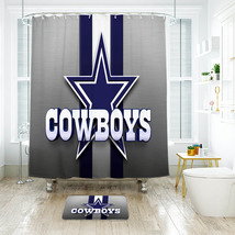 Dallas Cowboys 01 Shower Curtain Bath Mat Bathroom Waterproof Decorative - £18.37 GBP+