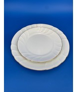 MIKASA FINE CHINA WEDDING BAND L9709, DINNER &amp; SALAD PLATE, GOLD TRIM - $12.16