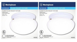 Flush-Mount Ceiling Fixture Mushroom Glass White - Westinghouse 66699 (2... - $44.54