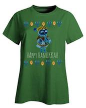 Owl Hanukkah Funny Chanukah - Ladies T-Shirt Irish Green - £25.88 GBP