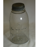 Clear Kerr Mason Glass Canning Jar Ball Zinc Lid 2 Quart Pat 1915 Vintage - £38.91 GBP