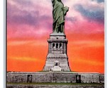 Statue of Liberty at Sunset New York City NY NYC UNP Unused DB Postcard W9 - £3.06 GBP