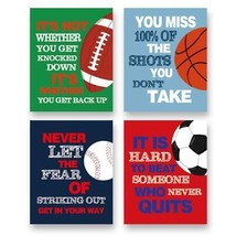 Colorful Sport Inspirational Quote Art PrintBasketball Football Baseball Soccer - £25.37 GBP