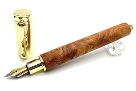 Fountain Pen Precious Wood Pterocarpus indicus medium nib Magnet Cap wit... - £98.70 GBP+