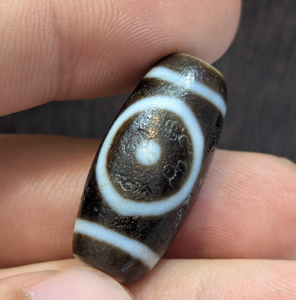 Powerful Tibetan Old Agate 2 Eyes In Eyes DZi Bead Spirituality Pendant #11 - $73.60