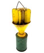 Vintage Ellisco Metal Japanese Insect Beetle  Trap Yellow Green Unrestored - £63.28 GBP