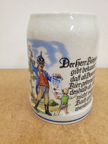 VINTAGE BAVARIA TK GERMANY .5 LITER STONEWARE BEER STEIN ERBO - $9.85