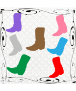 Boots 1B-Digital Clipart-Gift Card-Banner-Gift Tag-Jewelry-Tshirt-Scrapbook - $37.17 MXN