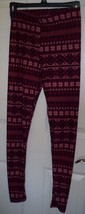 Women&#39;s Rue 21 Leggings Size S/M Burgundy Black Snowflakes NEW - £9.12 GBP