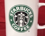 Starbucks White Ceramic Coffee 12oz Mug with Big Green Mermaid Logo 2008 - $7.87