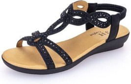 VJH Confort Women’s Flat Sandals,Comfort Elastic Strap Rhinestone Open Toe Slip8 - £29.88 GBP