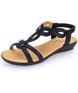 VJH Confort Women’s Flat Sandals,Comfort Elastic Strap Rhinestone Open T... - £29.79 GBP