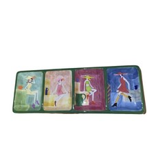 La Femme by Jay 4 Sectional Serving Dish Plate Girl On The Go 17.5” x 6.25” - $22.23