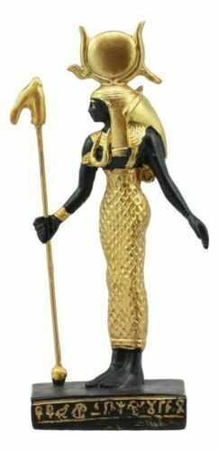 Egyptian Goddess Of Motherhood Hathor Dollhouse Miniature Statue Gods Of... - $11.99