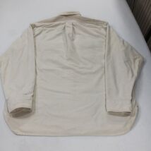 Vintage Eddie Bauer Men's Cream Heavyweight Cotton Long Sleeve Shirt Chest 52" image 2