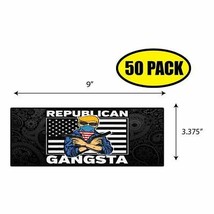 50 Pack 3.37&quot;x 9&quot; Republican Gangster Sticker Decal Gift Maga Trump BS0351 - £34.46 GBP