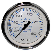 Faria Chesapeake White SS 4&quot; Speedometer - 80MPH (Pitot) [33819] - £49.21 GBP