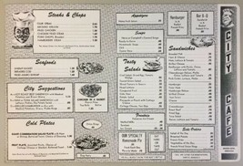 Vtg 1973 Menu City Cafe Broken Bow Nebraska Winter Scene Unused Unfolded - £14.20 GBP