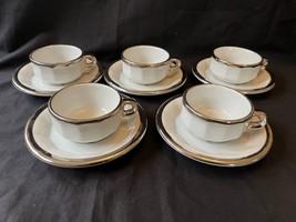 Antigüedad Francés pillivuyt Conjunto De 5 Taza And Saucer. Marcada Infe... - $143.99