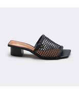 Capodarte Raffia Net Upper Low Block Heel Sandal - £69.74 GBP