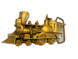 Belt Buckle Locomotive Railroad TRAIN Baron Solid Brass Buckle 6101 Vint... - $20.43