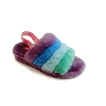 UGG Fluff Yeah Slide Backstrap Slippers Womens Size 9 Purple Rainbow 1097169 - £55.76 GBP