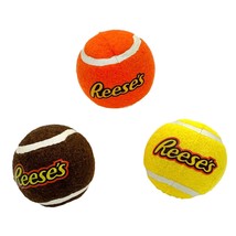 3PK Reeses Tennis Balls Squeaker Dog Toys - £8.57 GBP