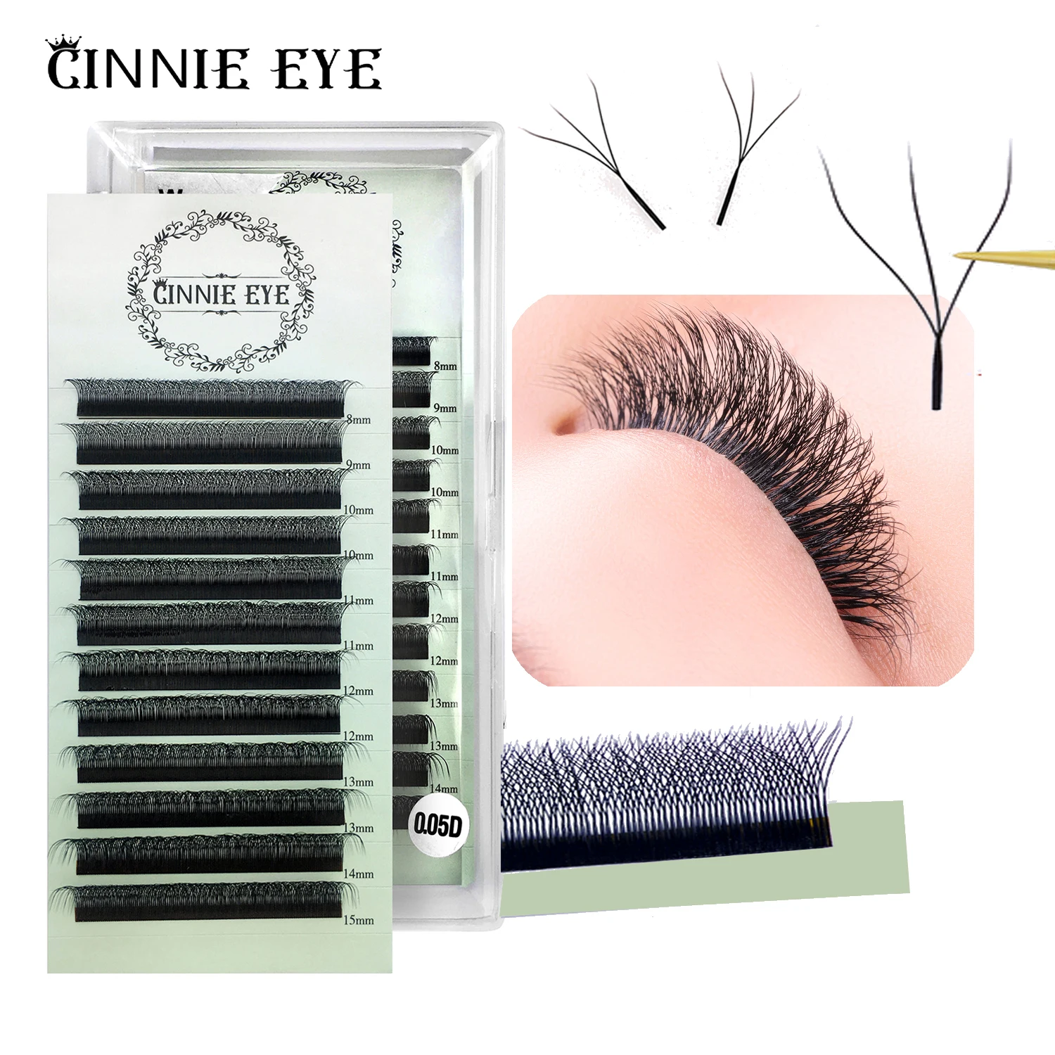 3d w shape mink lash extensions w y clover volume cluster premade lash easy fan lash thumb200