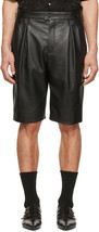 Causal Wear Men&#39;s Shorts Black Leather Genuine Handmade Lambskin Short P... - $1,828.91 MXN+