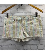 Mossimo Short Shorts Hot Pants White Yellow  Multicolored Print Juniors ... - £13.42 GBP