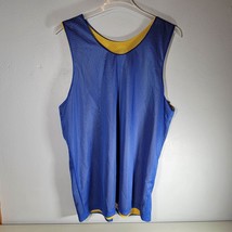Basketball Mens Shirt Large Reversible Jersey Blank Blue Yellow A4 - £8.66 GBP