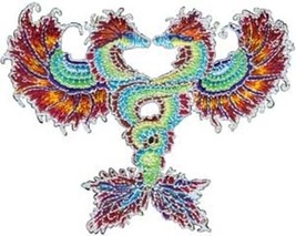 Rainbow Dragons Figures Embroidered Die Cut Patch, NEW UNUSED - £6.16 GBP