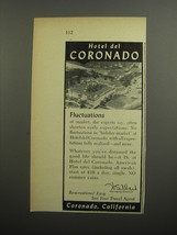 1952 Hotel del Coronado Ad - Fluctuations of market, the experts say - £14.78 GBP