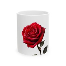 Elegant Red Rose Ceramic Mug, Perfect Gift for Floral Lovers Coffee Tea ... - $264.67 MXN