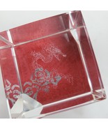 Vintage Dragon Glass 1.5 Inch Square Paper Weight in Box - €12,27 EUR
